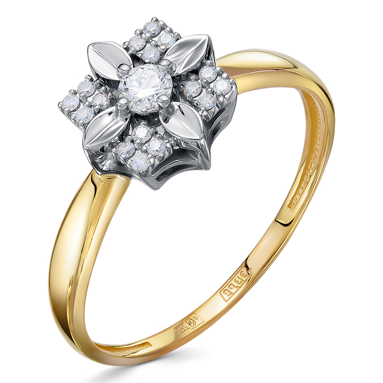 Кольцо, золото, бриллиант, 01-4966
